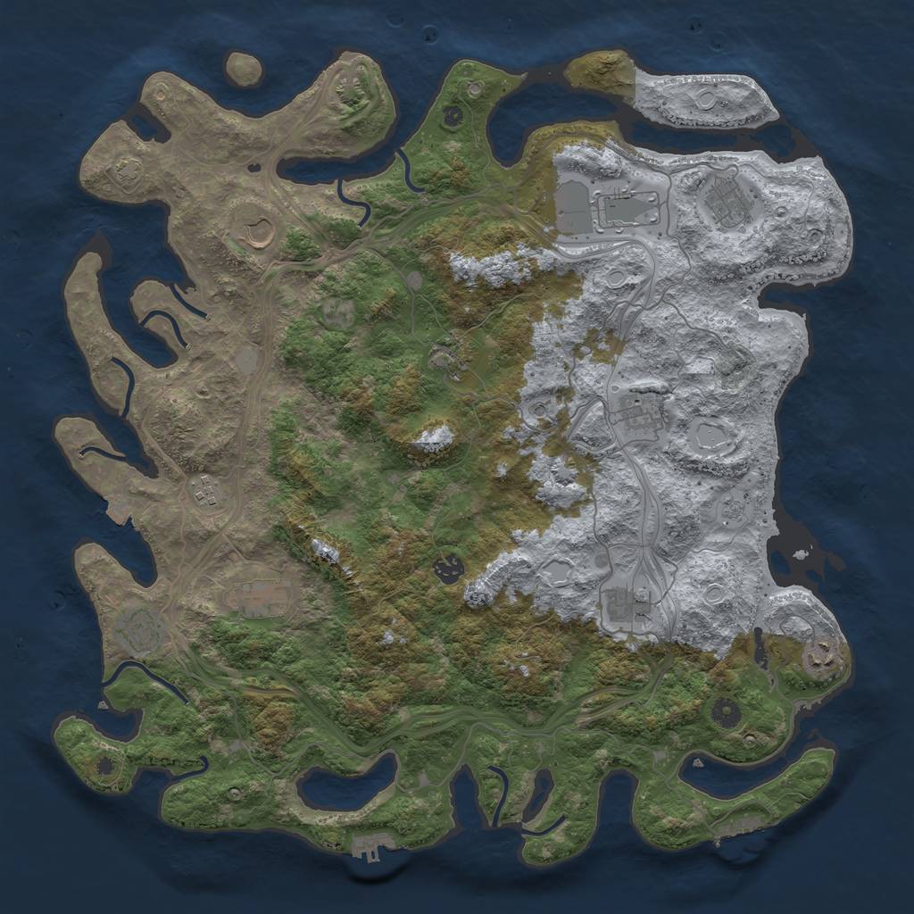 Rust Map: Procedural Map, Size: 4600, Seed: 150220243, 19 Monuments