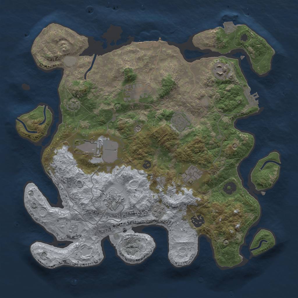 Rust Map: Procedural Map, Size: 3500, Seed: 1316833846, 16 Monuments