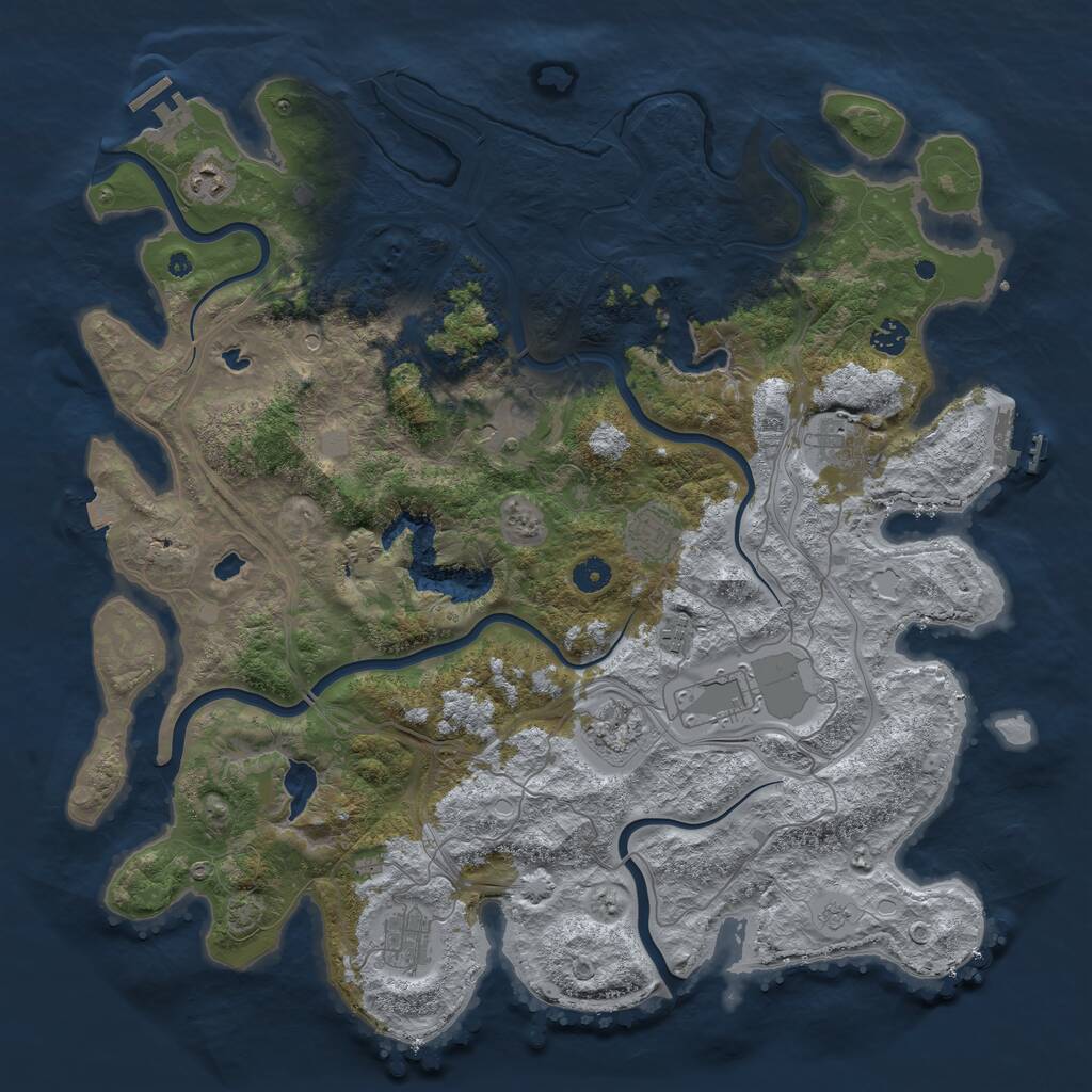 Rust Map: Procedural Map, Size: 4500, Seed: 1437694760, 15 Monuments