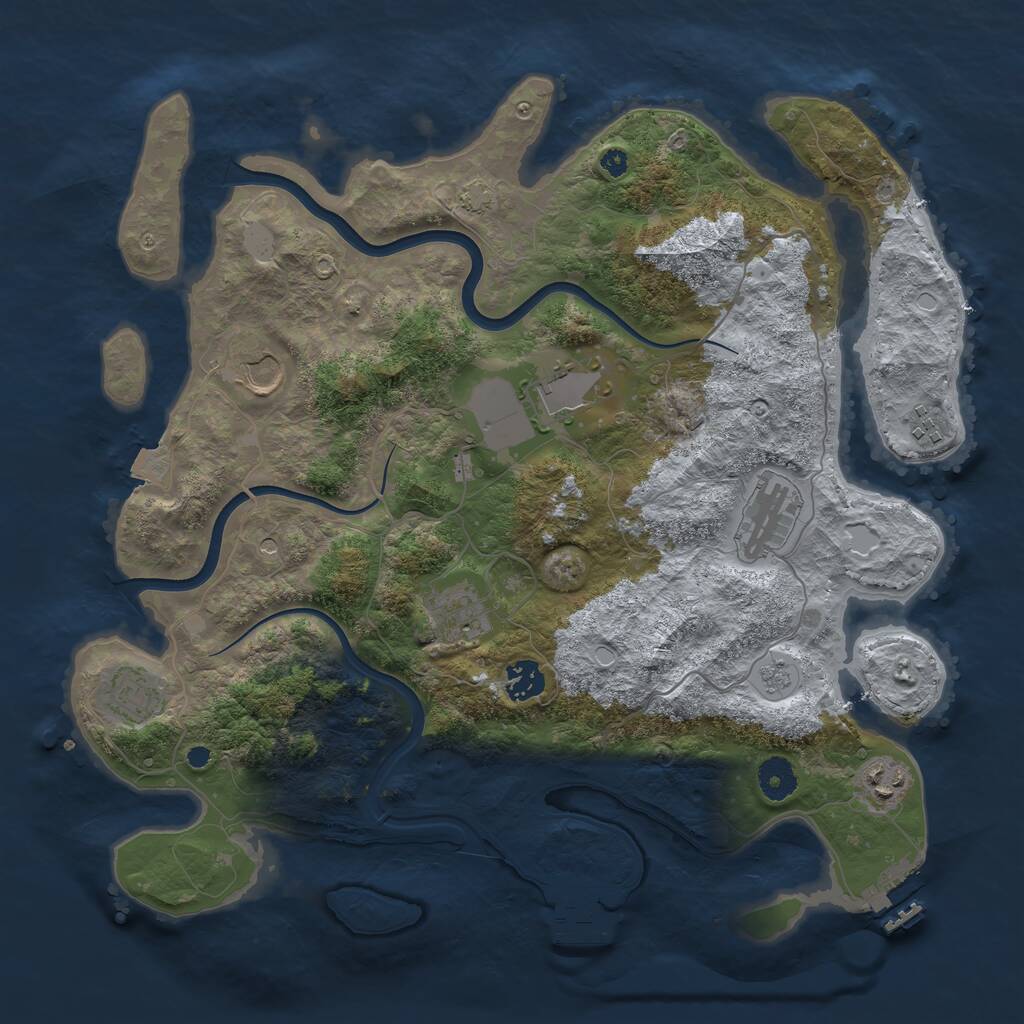 Rust Map: Procedural Map, Size: 3800, Seed: 1631951276, 14 Monuments