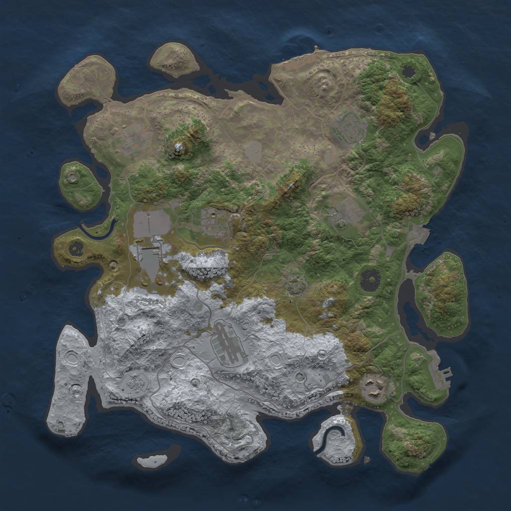 Rust Map: Procedural Map, Size: 3500, Seed: 589620963, 15 Monuments