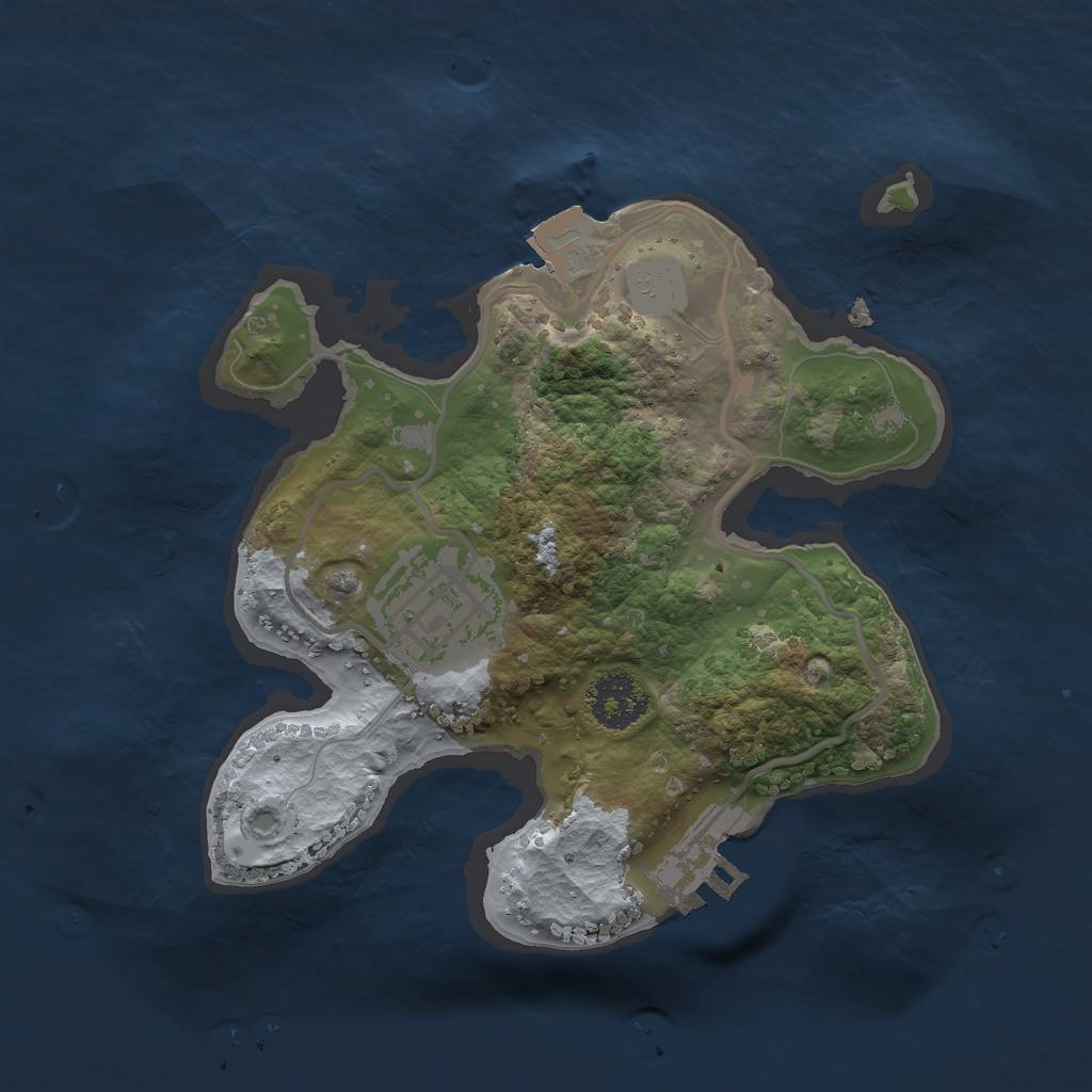 Rust Map: Procedural Map, Size: 2000, Seed: 88745, 5 Monuments