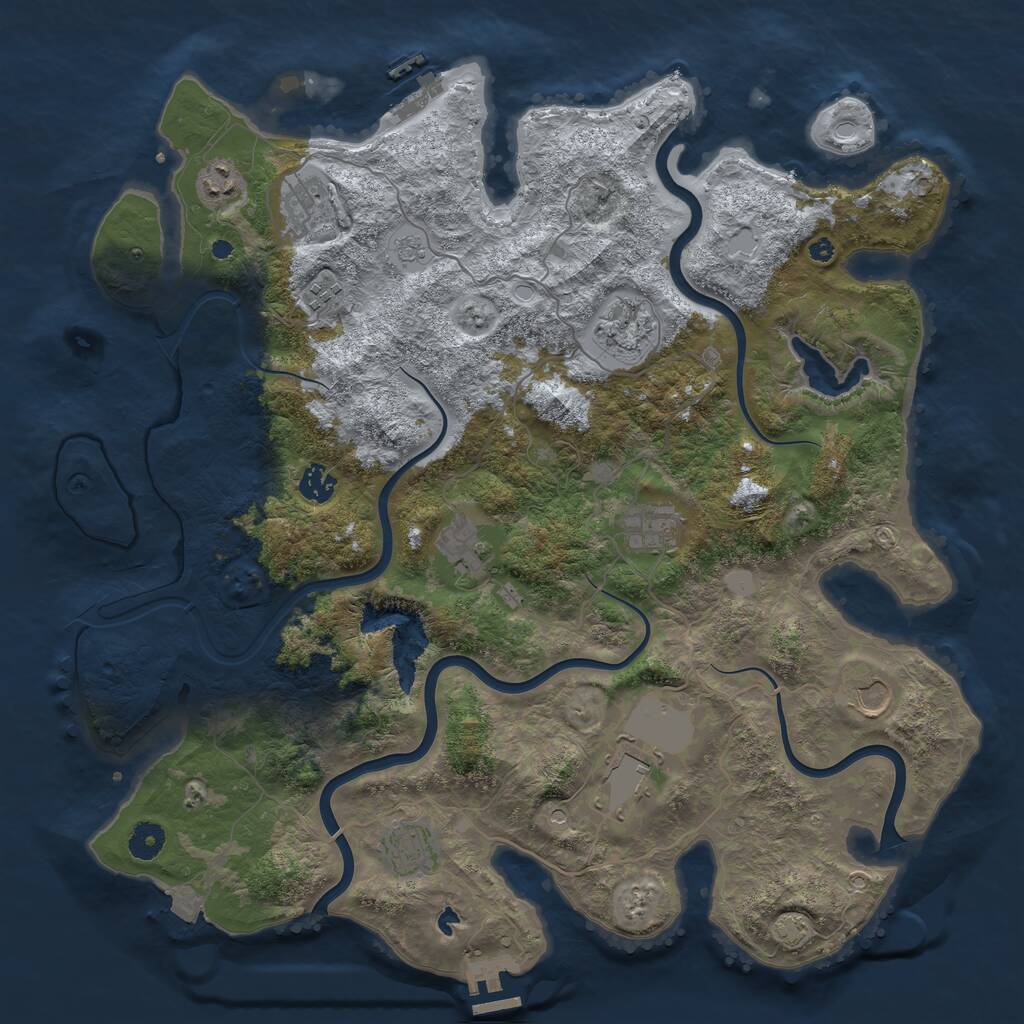 Rust Map: Procedural Map, Size: 4200, Seed: 859599672, 16 Monuments