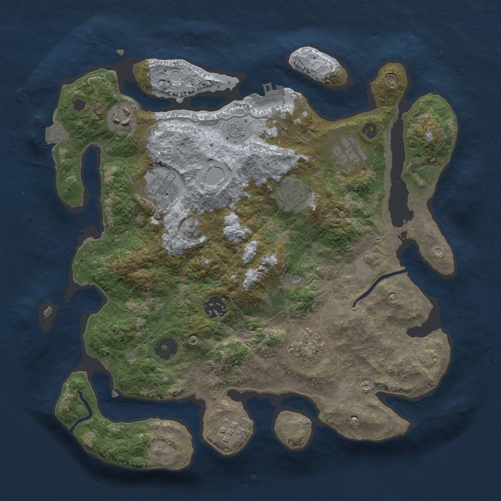 Rust Map: Procedural Map, Size: 3400, Seed: 2983, 14 Monuments