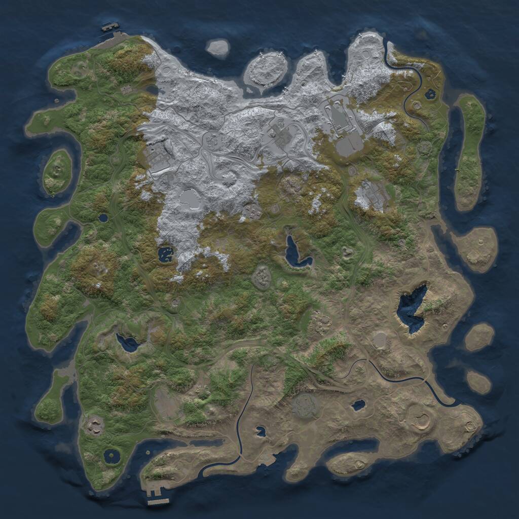 Rust Map: Procedural Map, Size: 4919, Seed: 63463, 17 Monuments