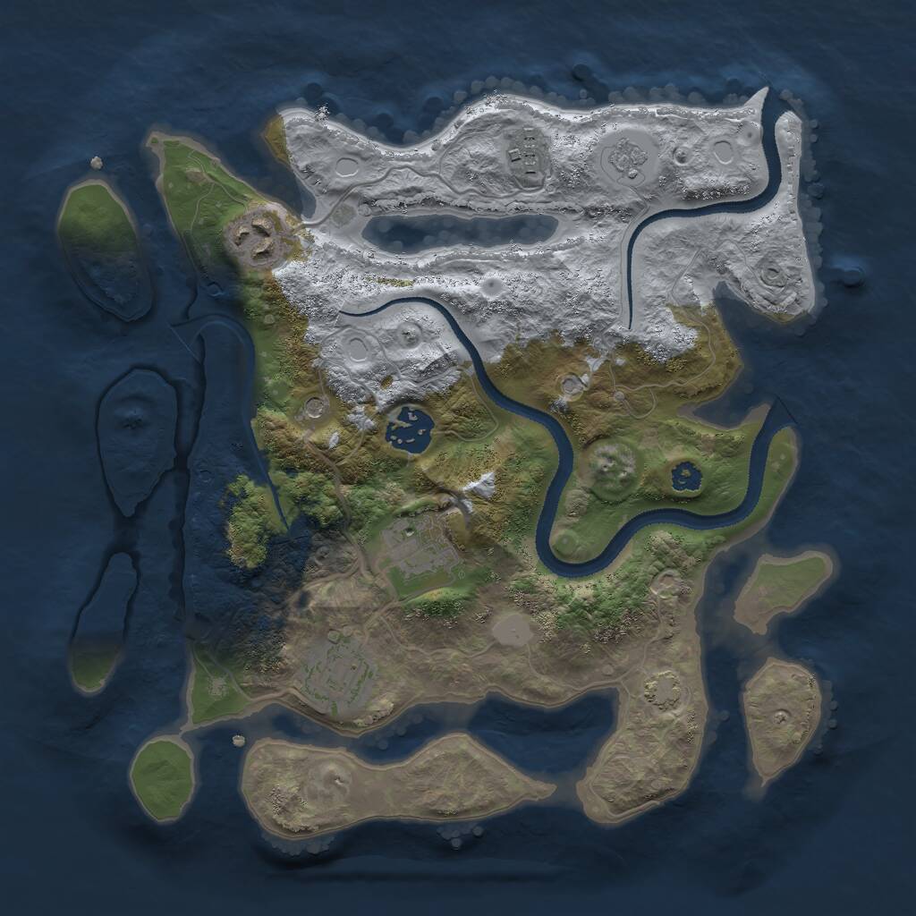 Rust Map: Procedural Map, Size: 3000, Seed: 9515, 9 Monuments