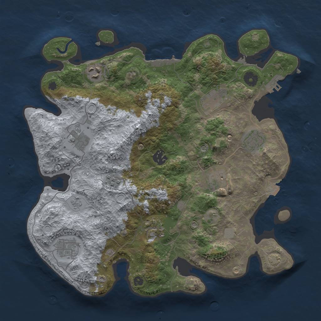 Rust Map: Procedural Map, Size: 3400, Seed: 259760, 17 Monuments