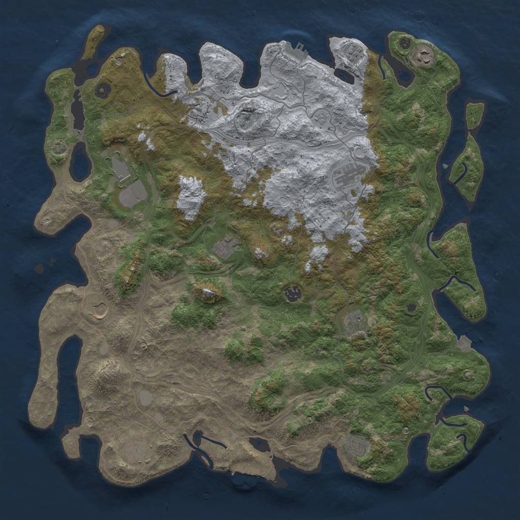 Rust Map: Procedural Map, Size: 4800, Seed: 1414929629, 19 Monuments
