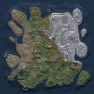 Thumbnail Rust Map: Procedural Map, Size: 3500, Seed: 740773240, 15 Monuments