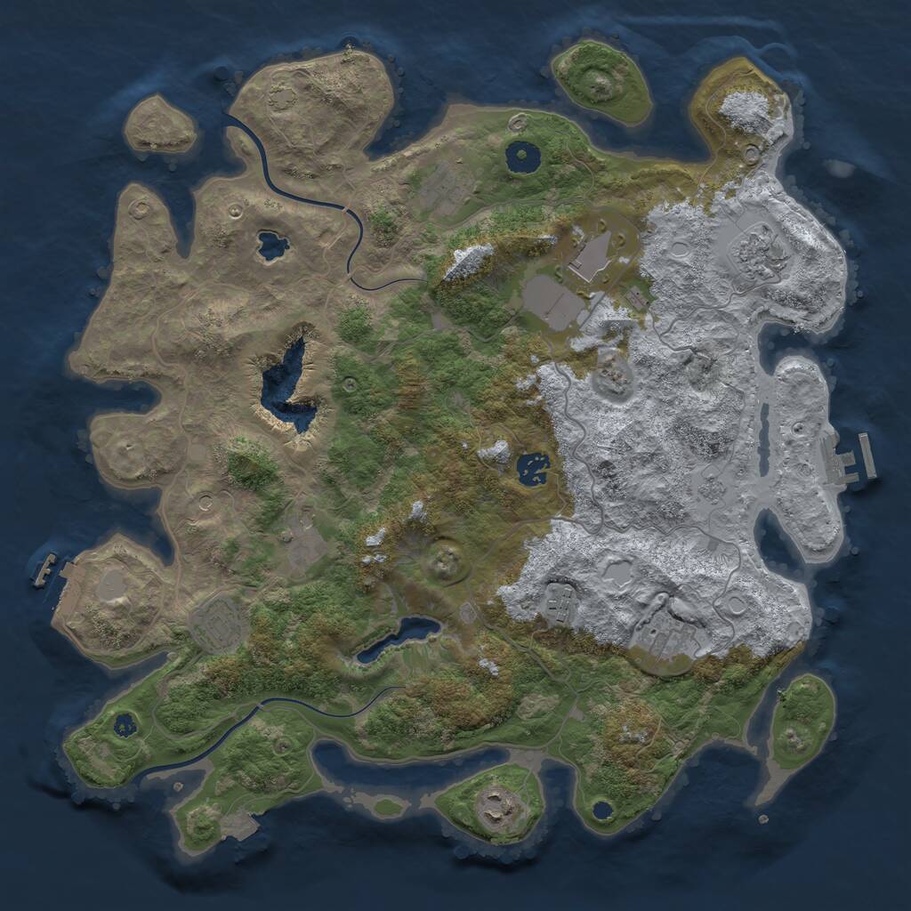 Rust Map: Procedural Map, Size: 4000, Seed: 233234055, 15 Monuments