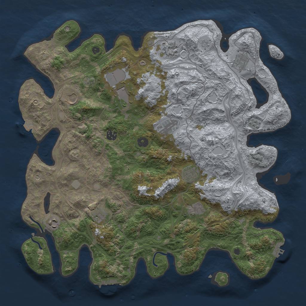 Rust Map: Procedural Map, Size: 4250, Seed: 638931684, 19 Monuments