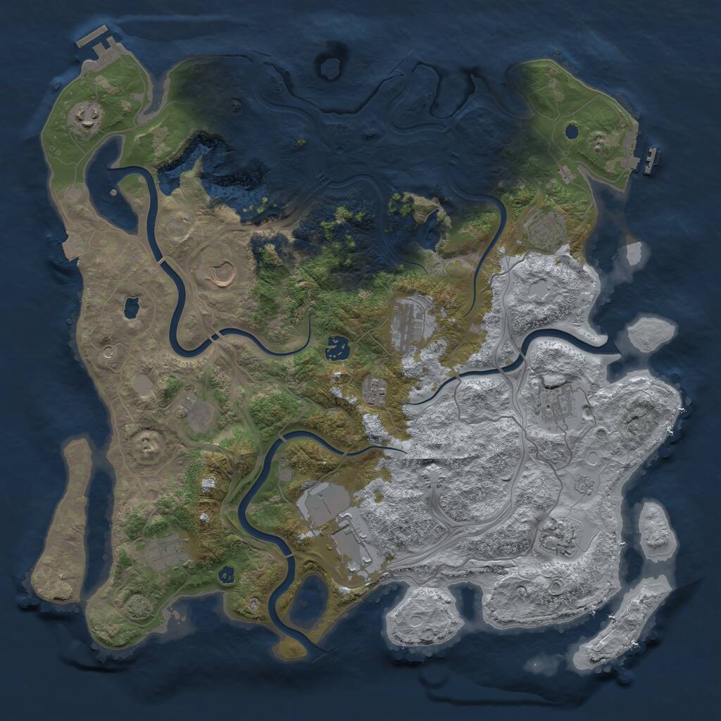 Rust Map: Procedural Map, Size: 4250, Seed: 497027022, 17 Monuments