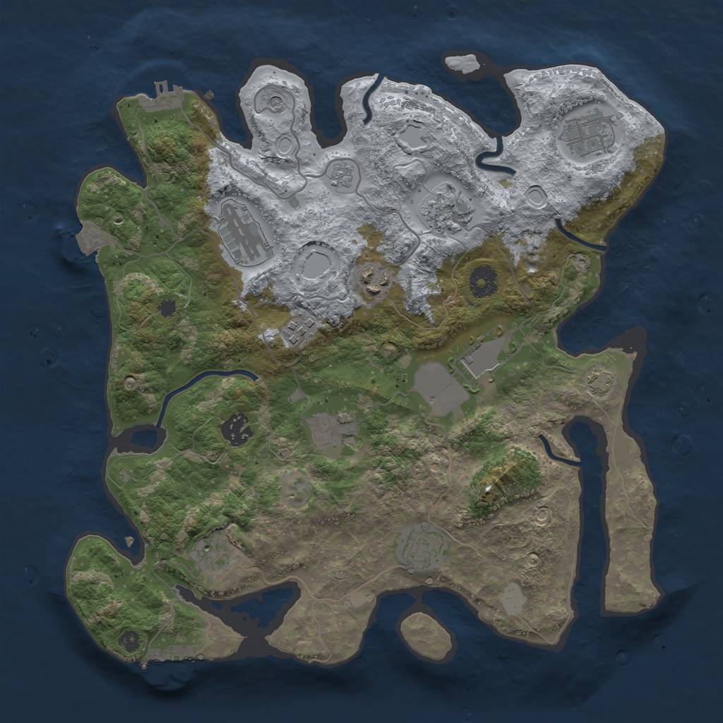 Rust Map: Procedural Map, Size: 3500, Seed: 861619131, 18 Monuments