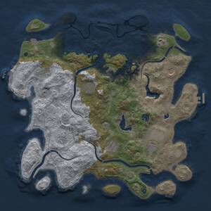 Thumbnail Rust Map: Procedural Map, Size: 4096, Seed: 858837151, 16 Monuments