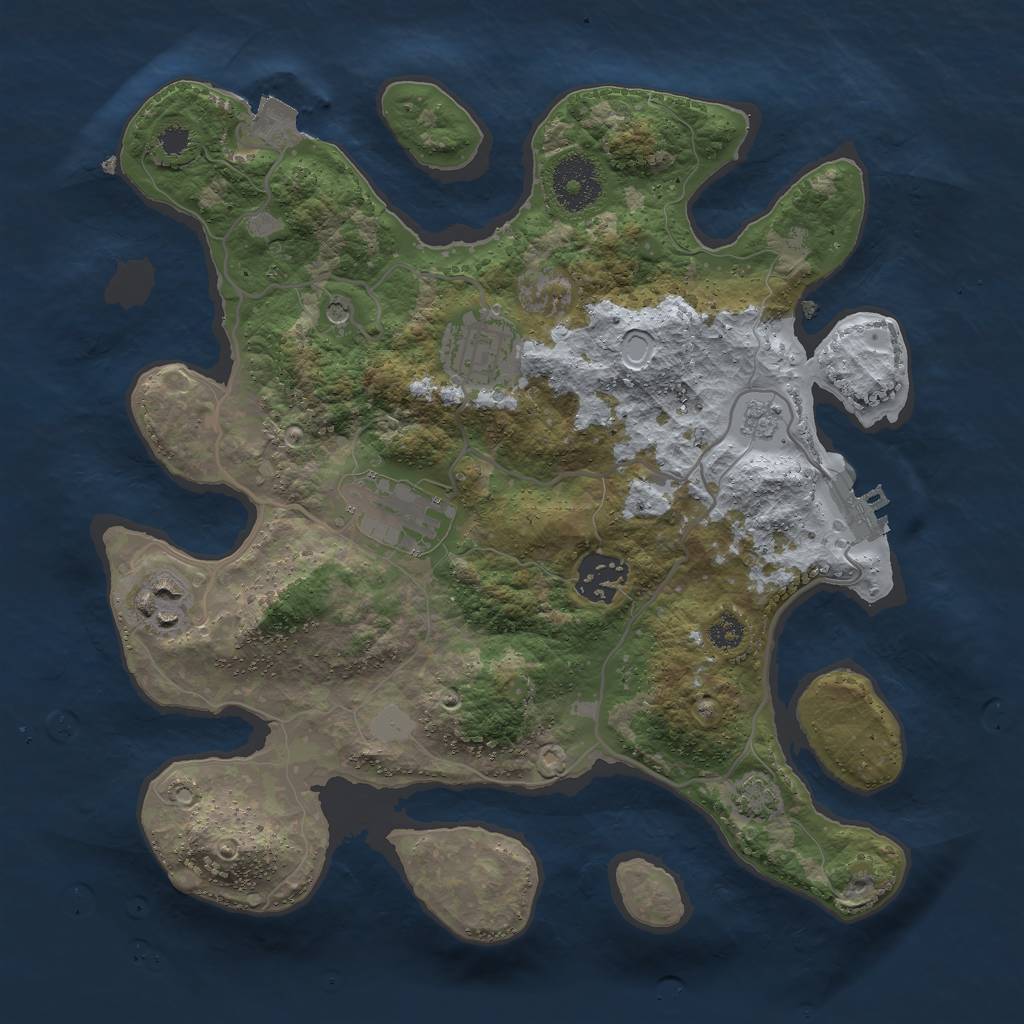 Rust Map: Procedural Map, Size: 3000, Seed: 17179, 11 Monuments