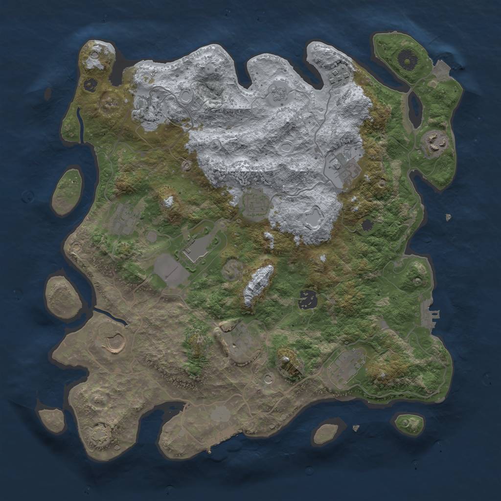 Rust Map: Procedural Map, Size: 3750, Seed: 806767, 19 Monuments