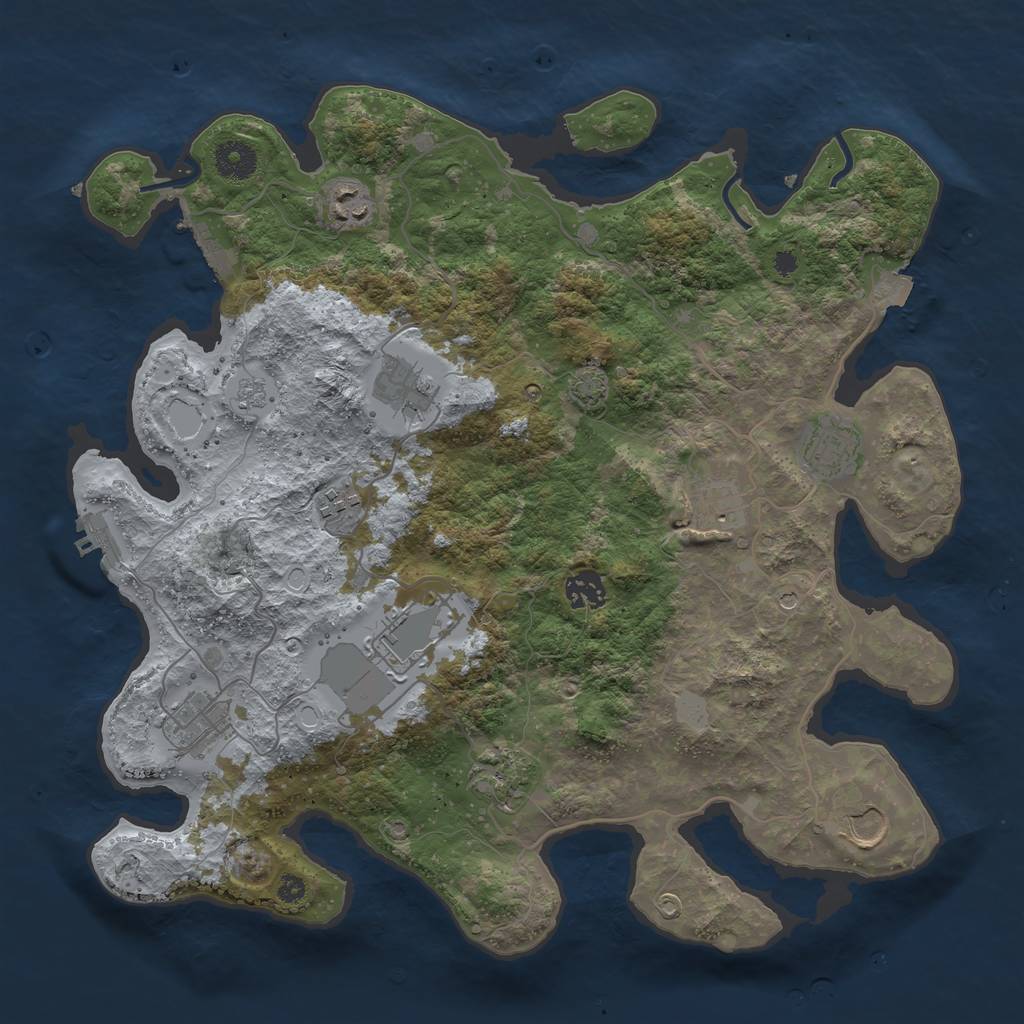 Rust Map: Procedural Map, Size: 3750, Seed: 15022024, 18 Monuments