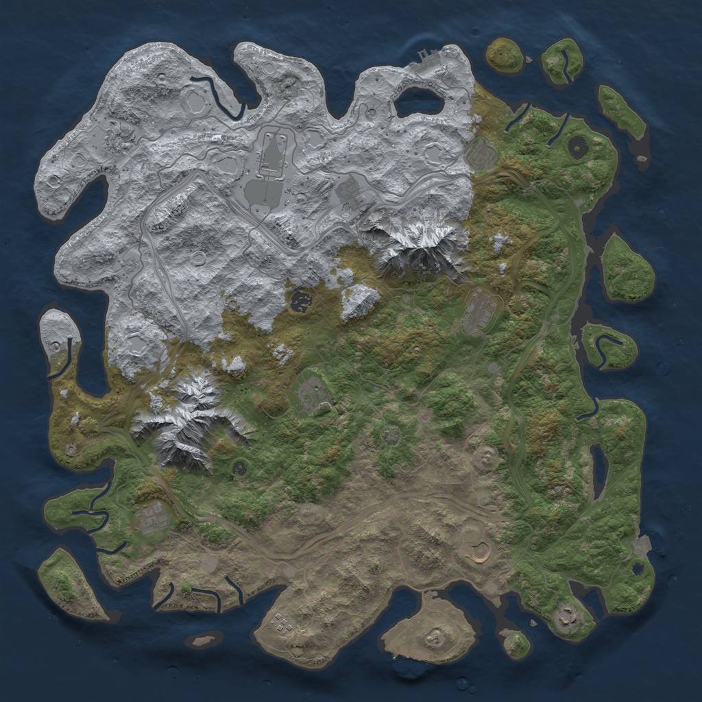 Rust Map: Procedural Map, Size: 5000, Seed: 67483499, 19 Monuments