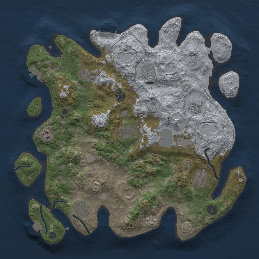 Rust Map: Procedural Map, Size: 3750, Seed: 85192209, 19 Monuments