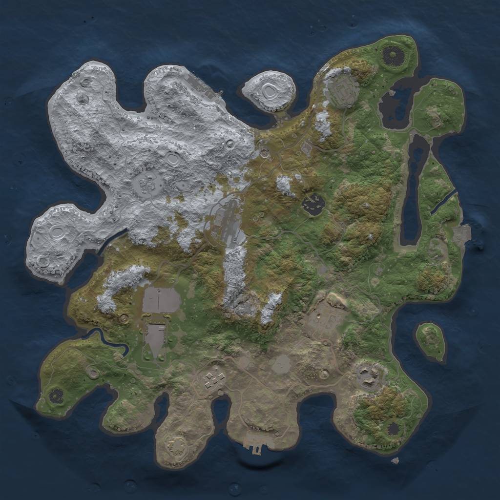 Rust Map: Procedural Map, Size: 3500, Seed: 1502, 15 Monuments