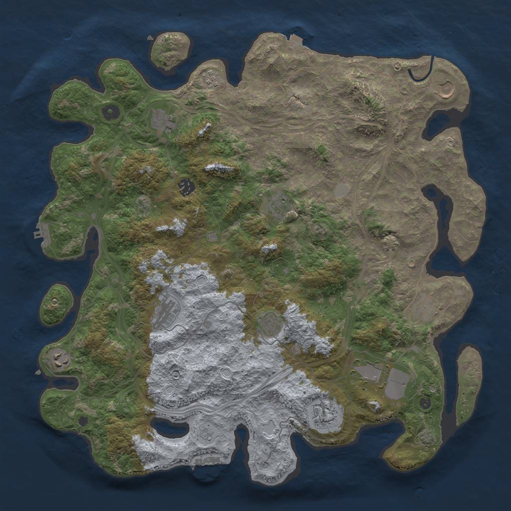 Rust Map: Procedural Map, Size: 4500, Seed: 1510646088, 19 Monuments