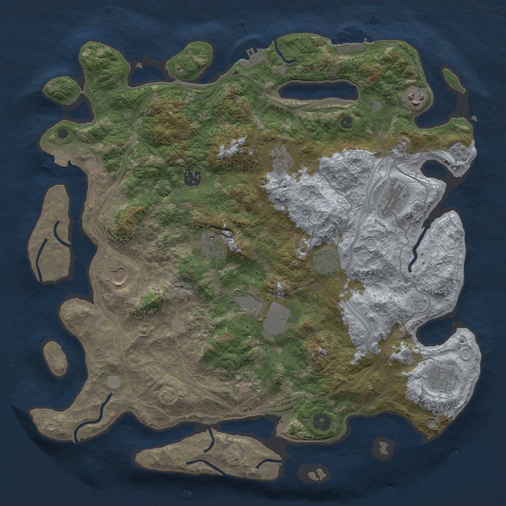Rust Map: Procedural Map, Size: 4250, Seed: 1450307027, 19 Monuments