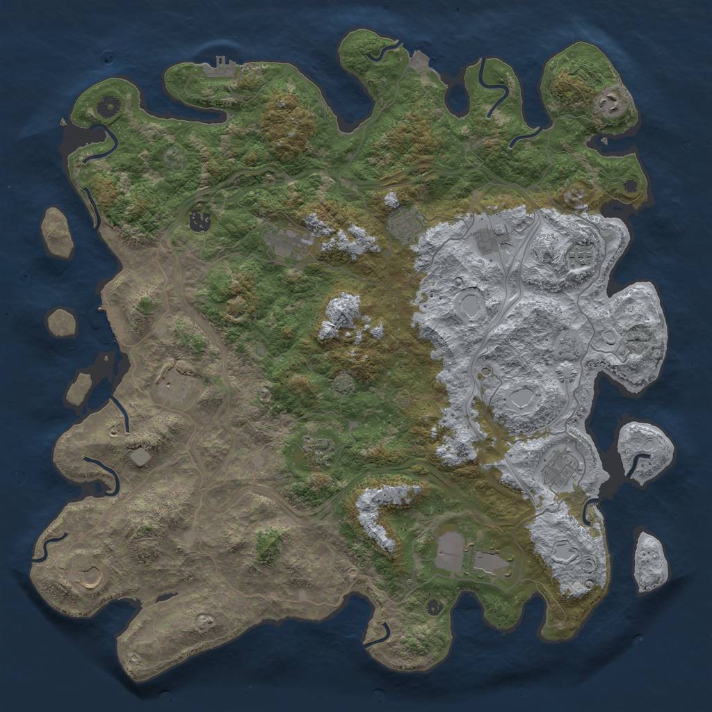 Rust Map: Procedural Map, Size: 4750, Seed: 800484342, 19 Monuments