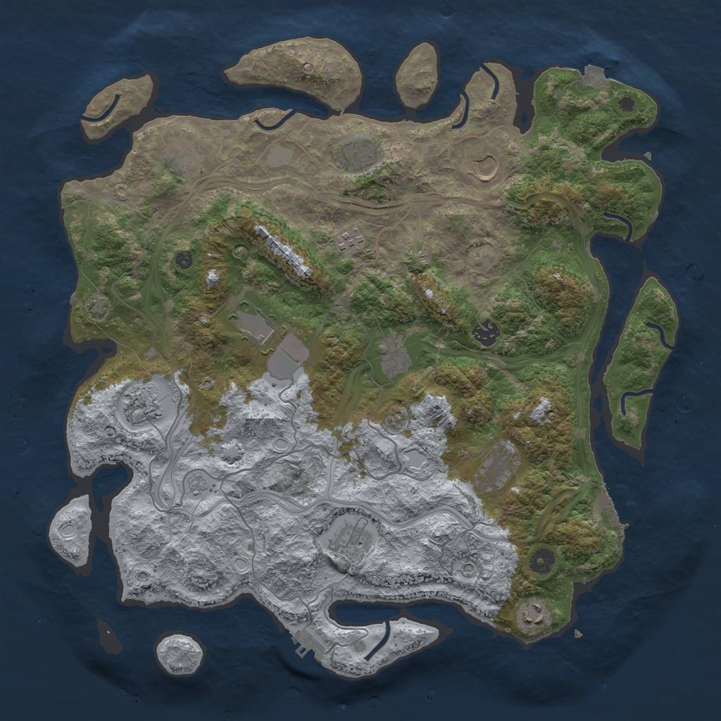 Rust Map: Procedural Map, Size: 4250, Seed: 131471219, 19 Monuments