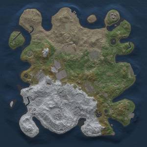 Thumbnail Rust Map: Procedural Map, Size: 3500, Seed: 1000468370, 17 Monuments