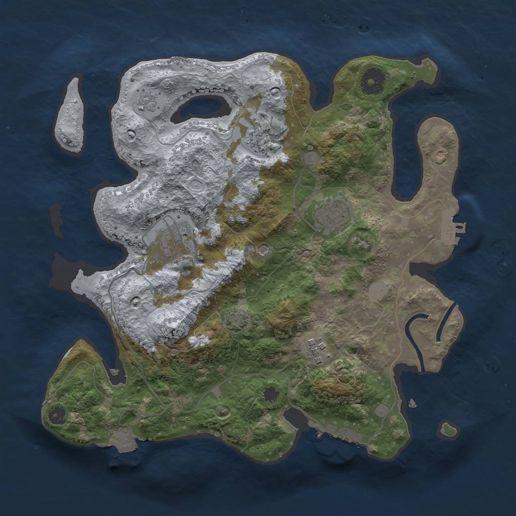 Rust Map: Procedural Map, Size: 3000, Seed: 6118, 12 Monuments