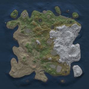 Thumbnail Rust Map: Procedural Map, Size: 3500, Seed: 1065807083, 17 Monuments