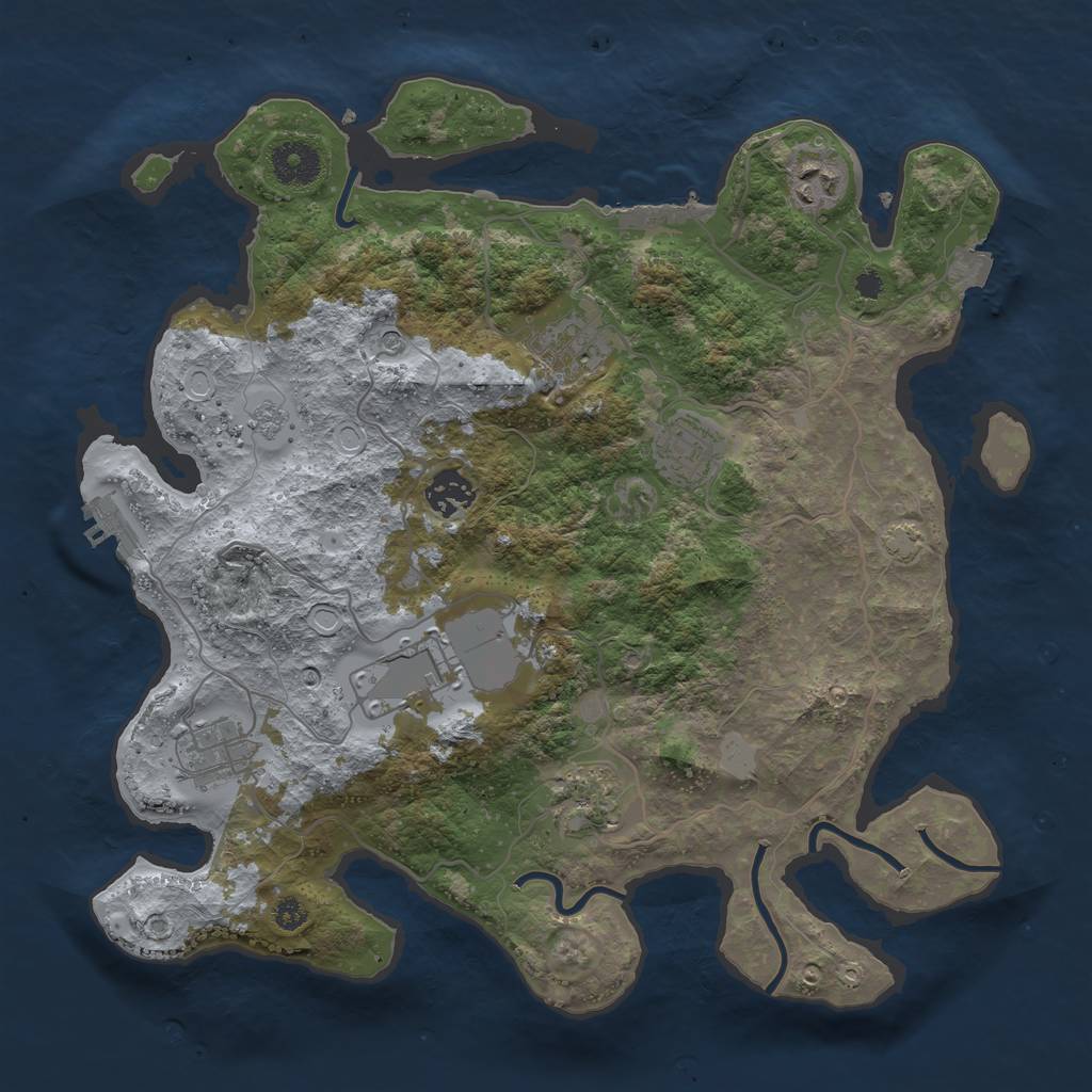 Rust Map: Procedural Map, Size: 3500, Seed: 15022024, 15 Monuments