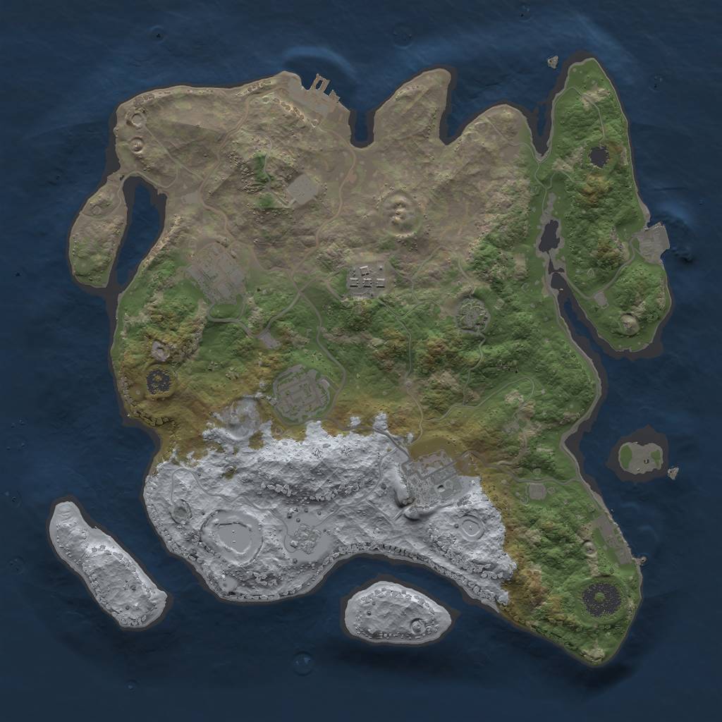Rust Map: Procedural Map, Size: 3000, Seed: 1197472354, 11 Monuments