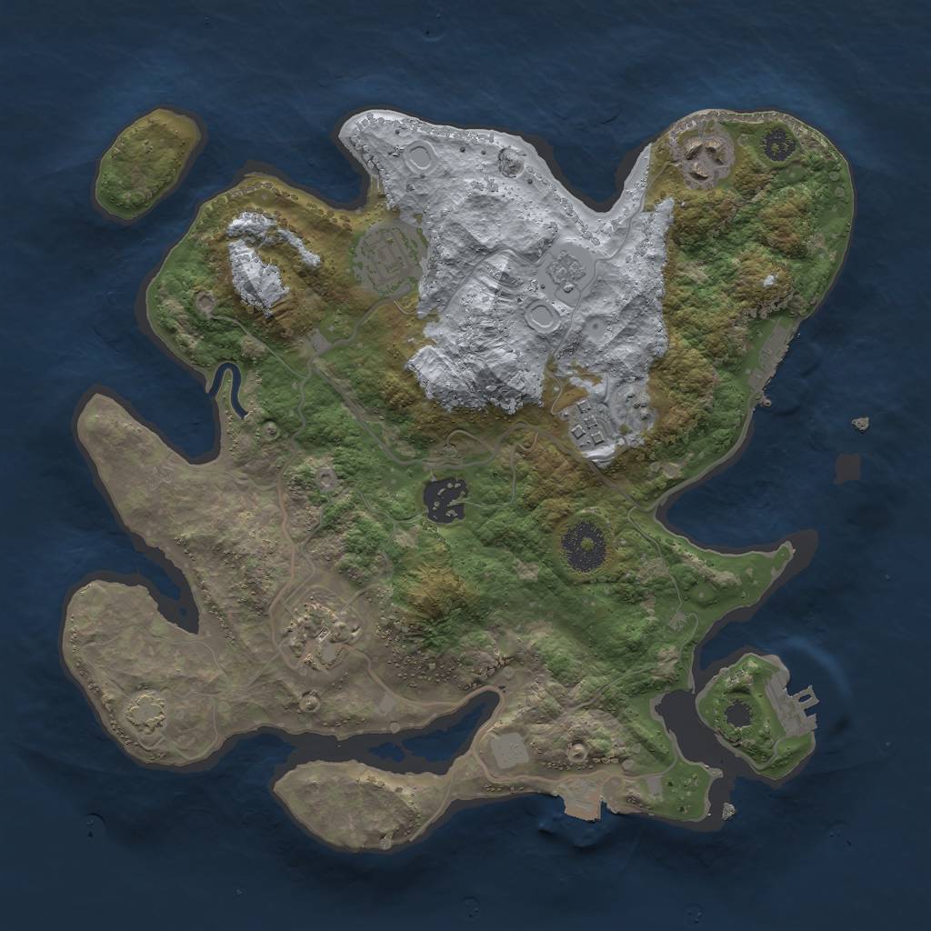 Rust Map: Procedural Map, Size: 3000, Seed: 87401244, 12 Monuments