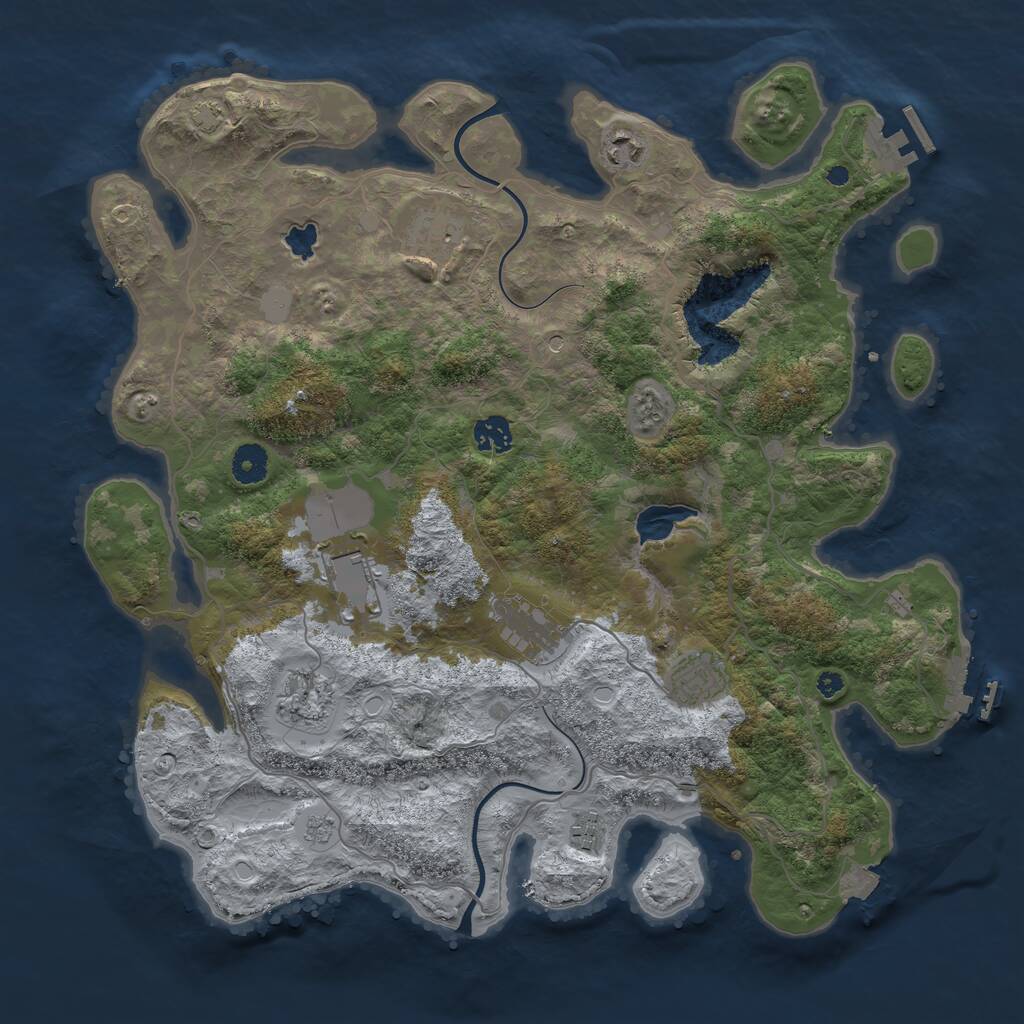 Rust Map: Procedural Map, Size: 4000, Seed: 1591740698, 14 Monuments