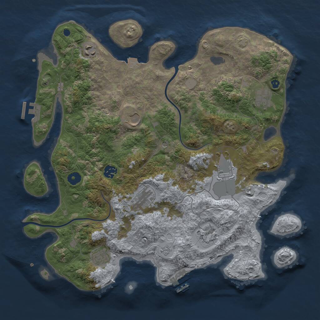 Rust Map: Procedural Map, Size: 3750, Seed: 1885875789, 14 Monuments
