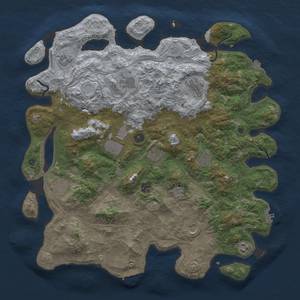 Thumbnail Rust Map: Procedural Map, Size: 4500, Seed: 582543439, 19 Monuments