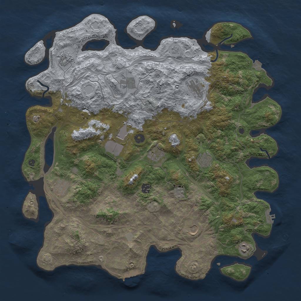 Rust Map: Procedural Map, Size: 4500, Seed: 582543439, 19 Monuments