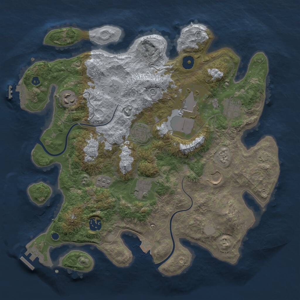 Rust Map: Procedural Map, Size: 3500, Seed: 165225240, 14 Monuments