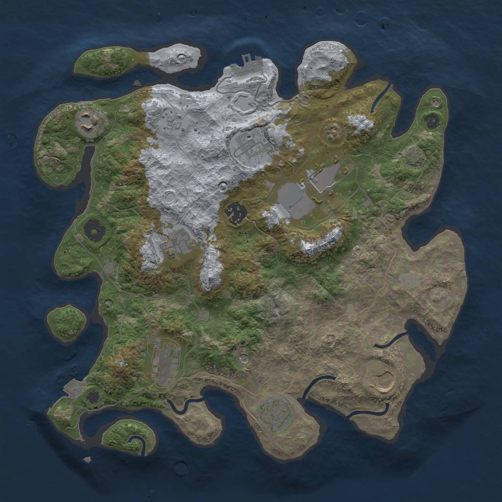 Rust Map: Procedural Map, Size: 3500, Seed: 165225240, 15 Monuments