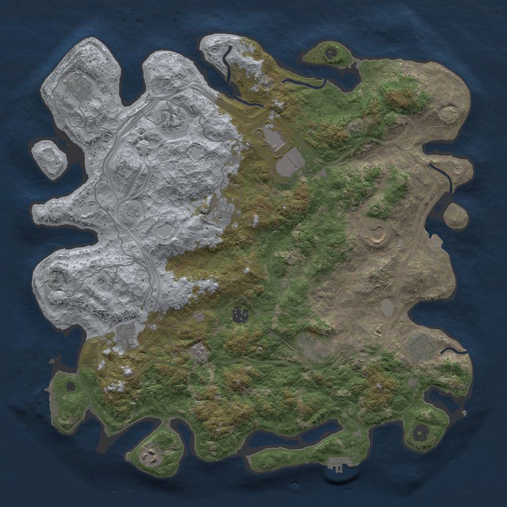 Rust Map: Procedural Map, Size: 4500, Seed: 15999921, 19 Monuments