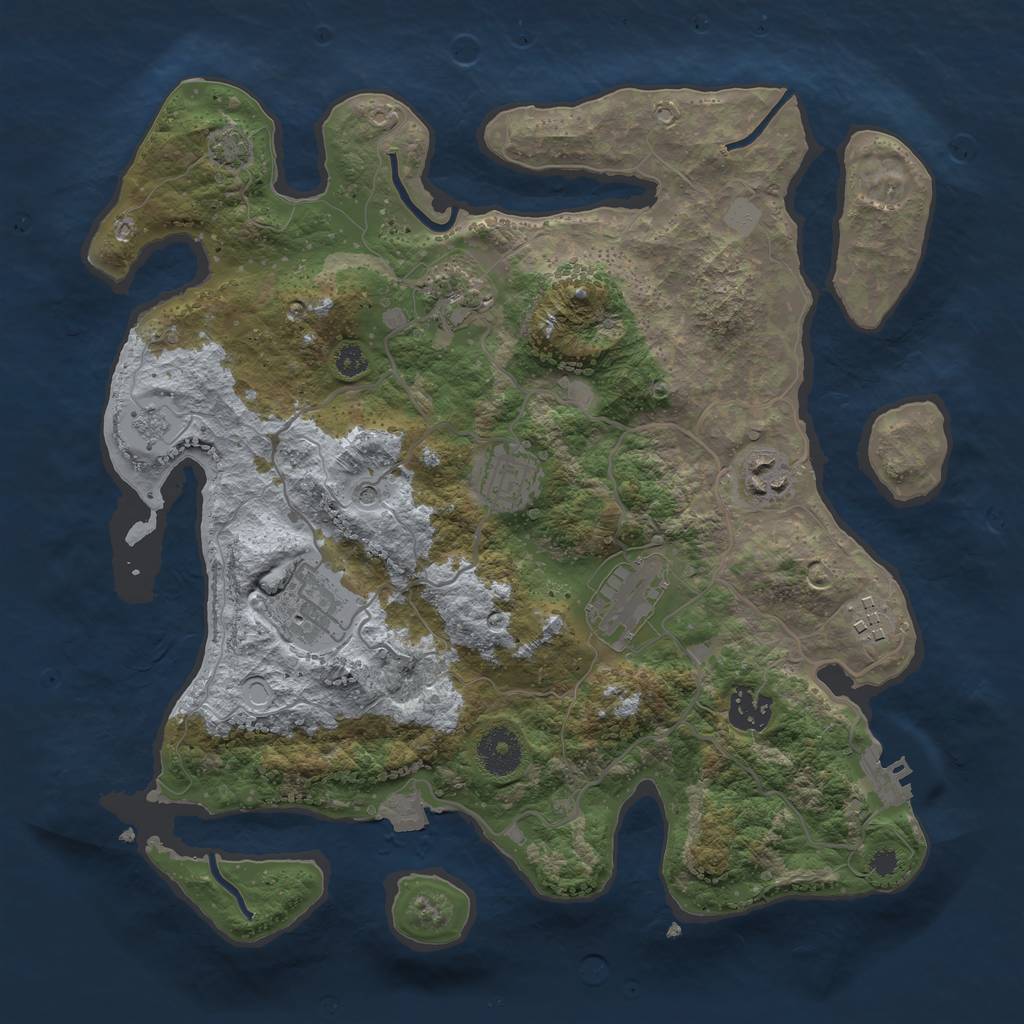 Rust Map: Procedural Map, Size: 3400, Seed: 434608, 14 Monuments