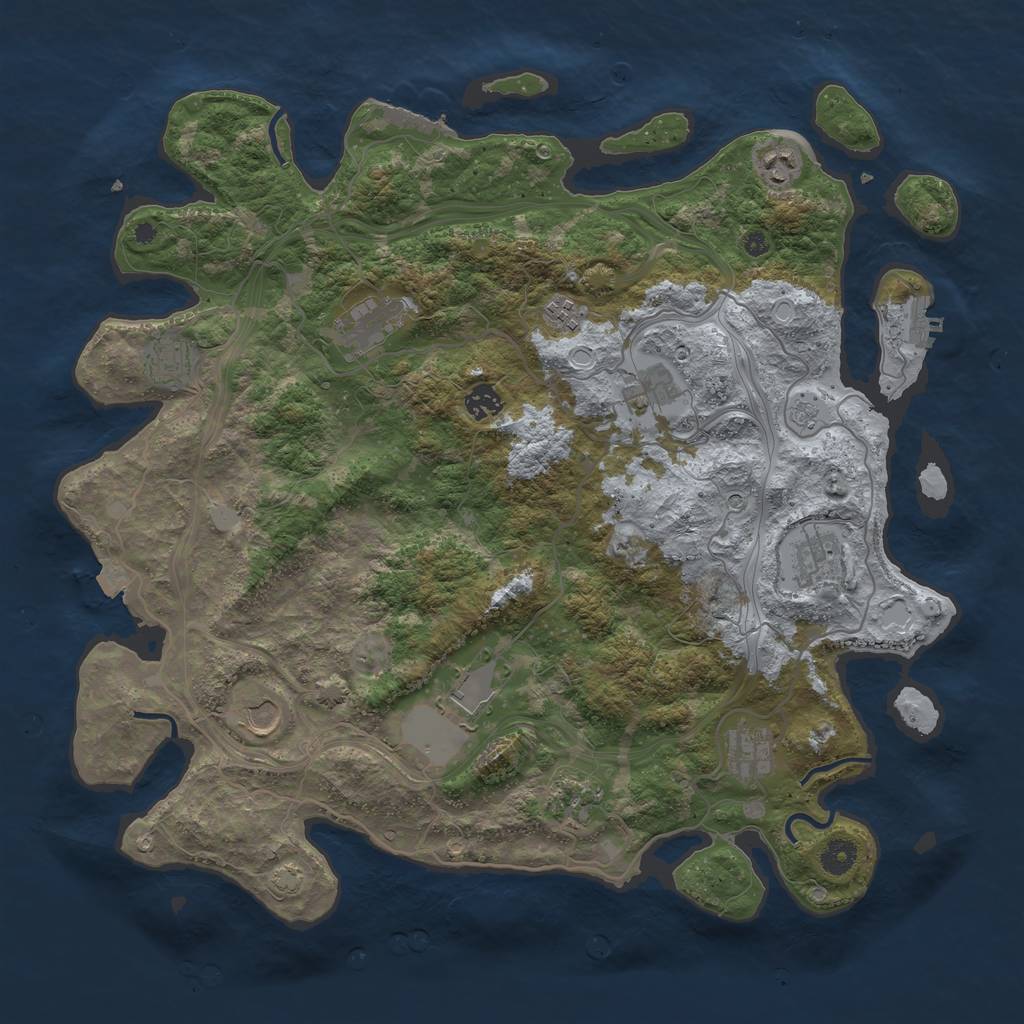 Rust Map: Procedural Map, Size: 4300, Seed: 31129159, 19 Monuments