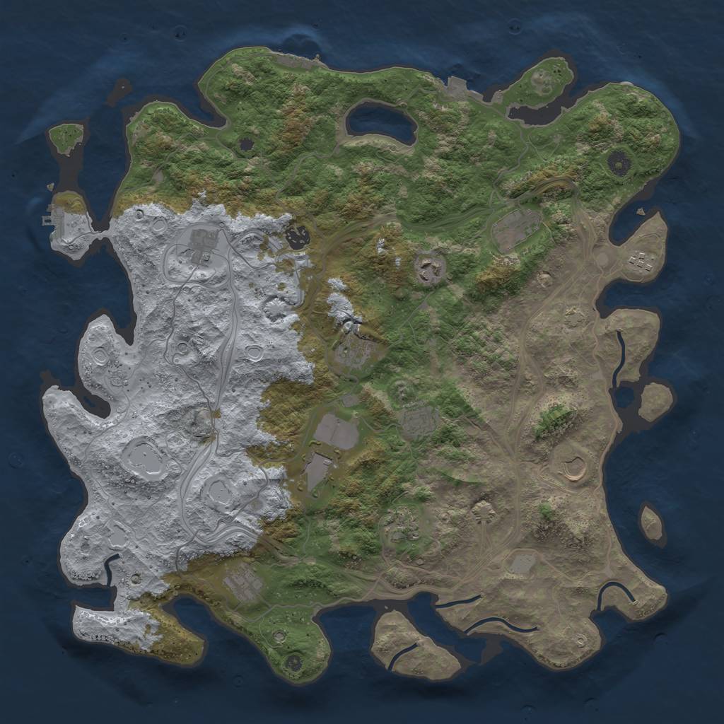 Rust Map: Procedural Map, Size: 4500, Seed: 15022024, 19 Monuments