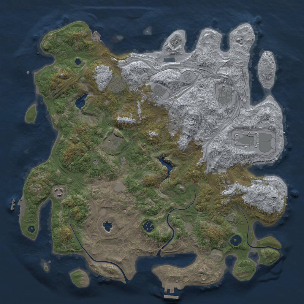 Rust Map: Procedural Map, Size: 4250, Seed: 833566, 15 Monuments