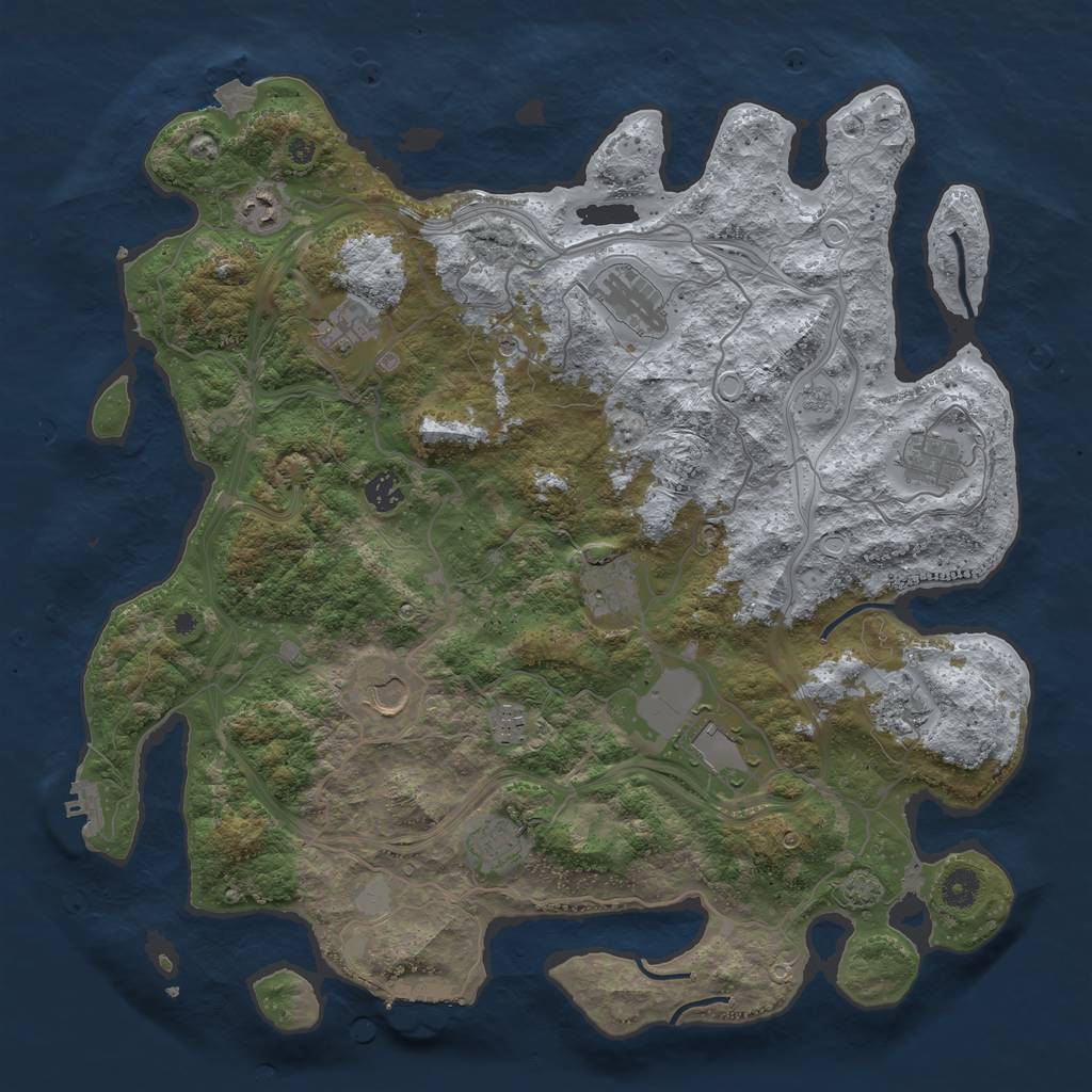 Rust Map: Procedural Map, Size: 4250, Seed: 833566, 19 Monuments