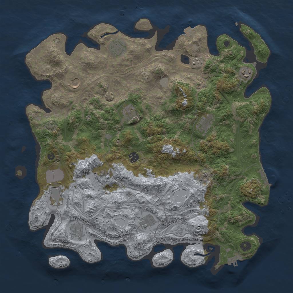 Rust Map: Procedural Map, Size: 4250, Seed: 1289663552, 19 Monuments