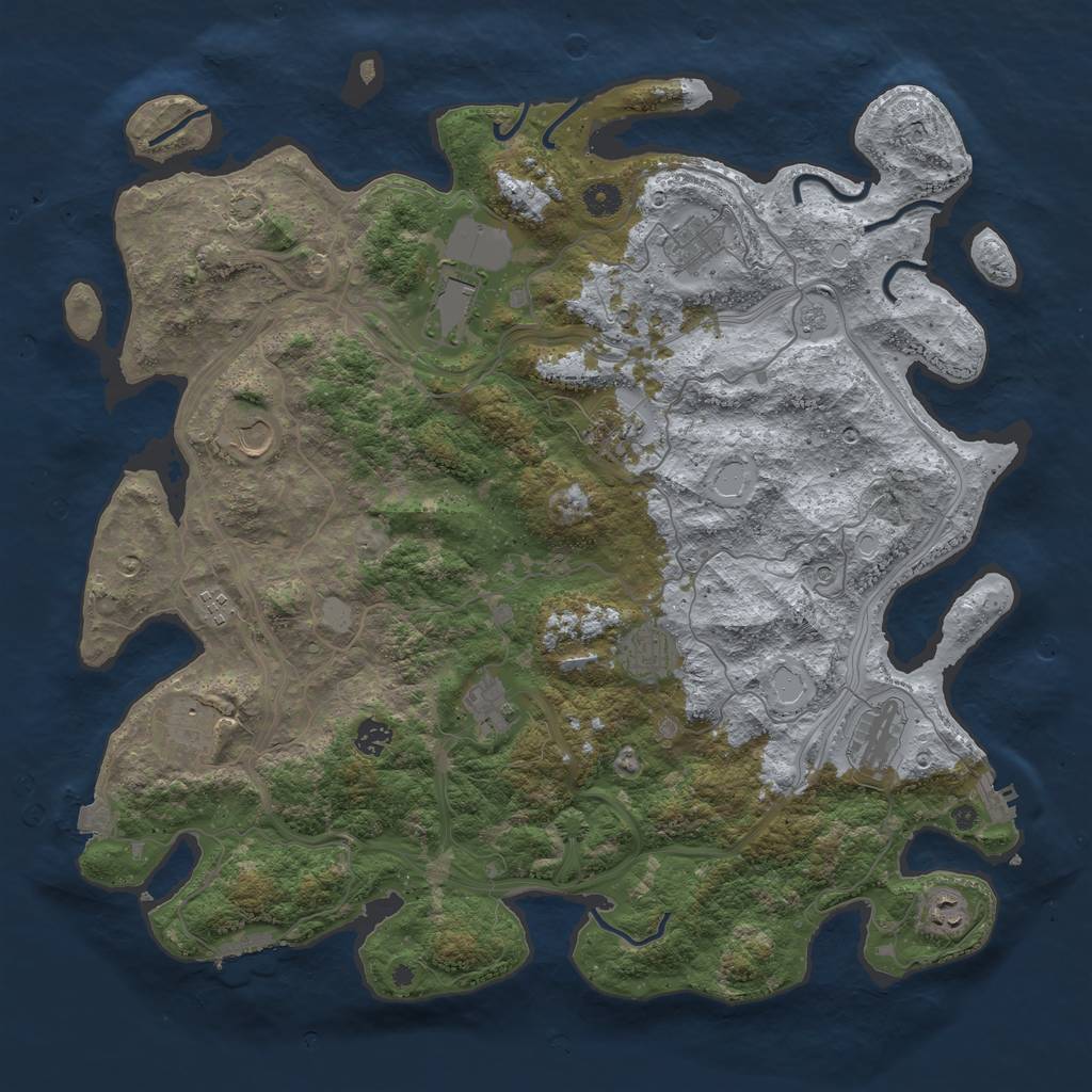 Rust Map: Procedural Map, Size: 4500, Seed: 108763201, 19 Monuments