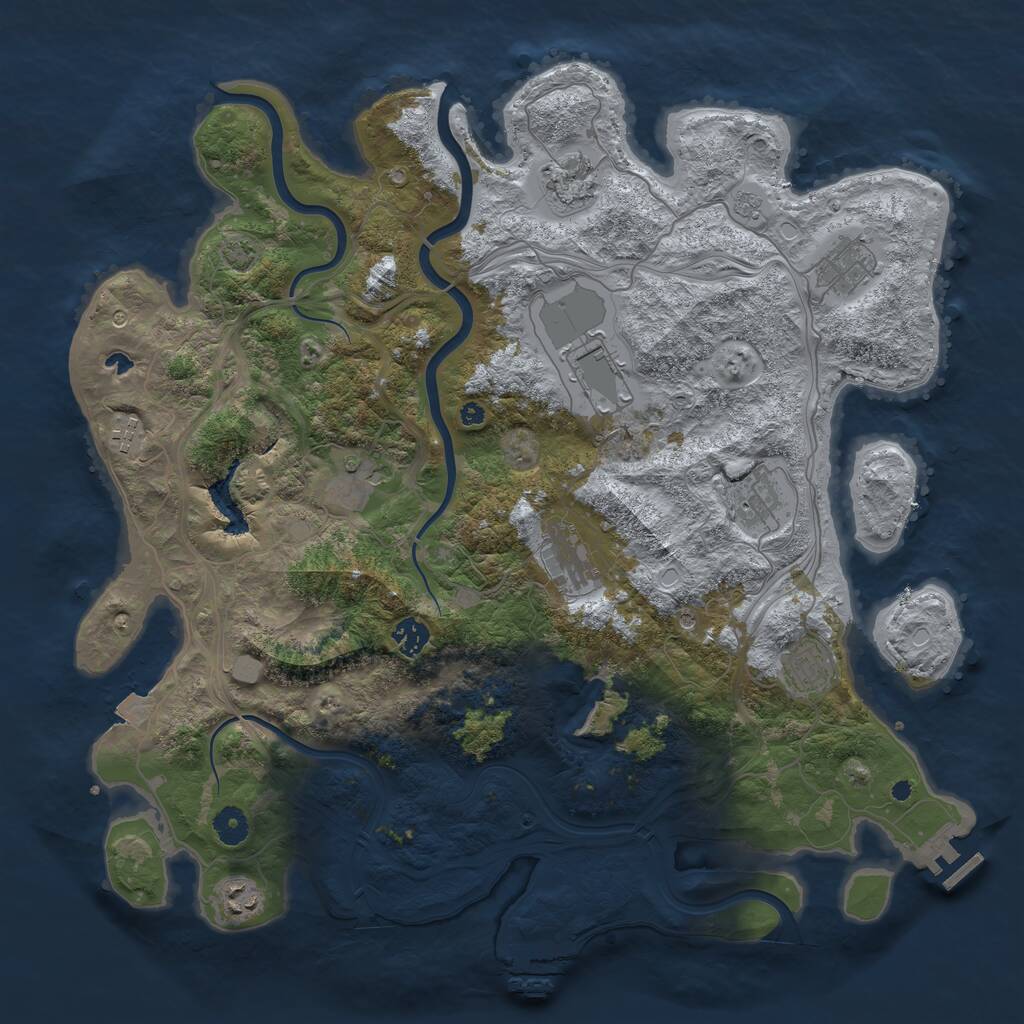 Rust Map: Procedural Map, Size: 4250, Seed: 832615001, 16 Monuments