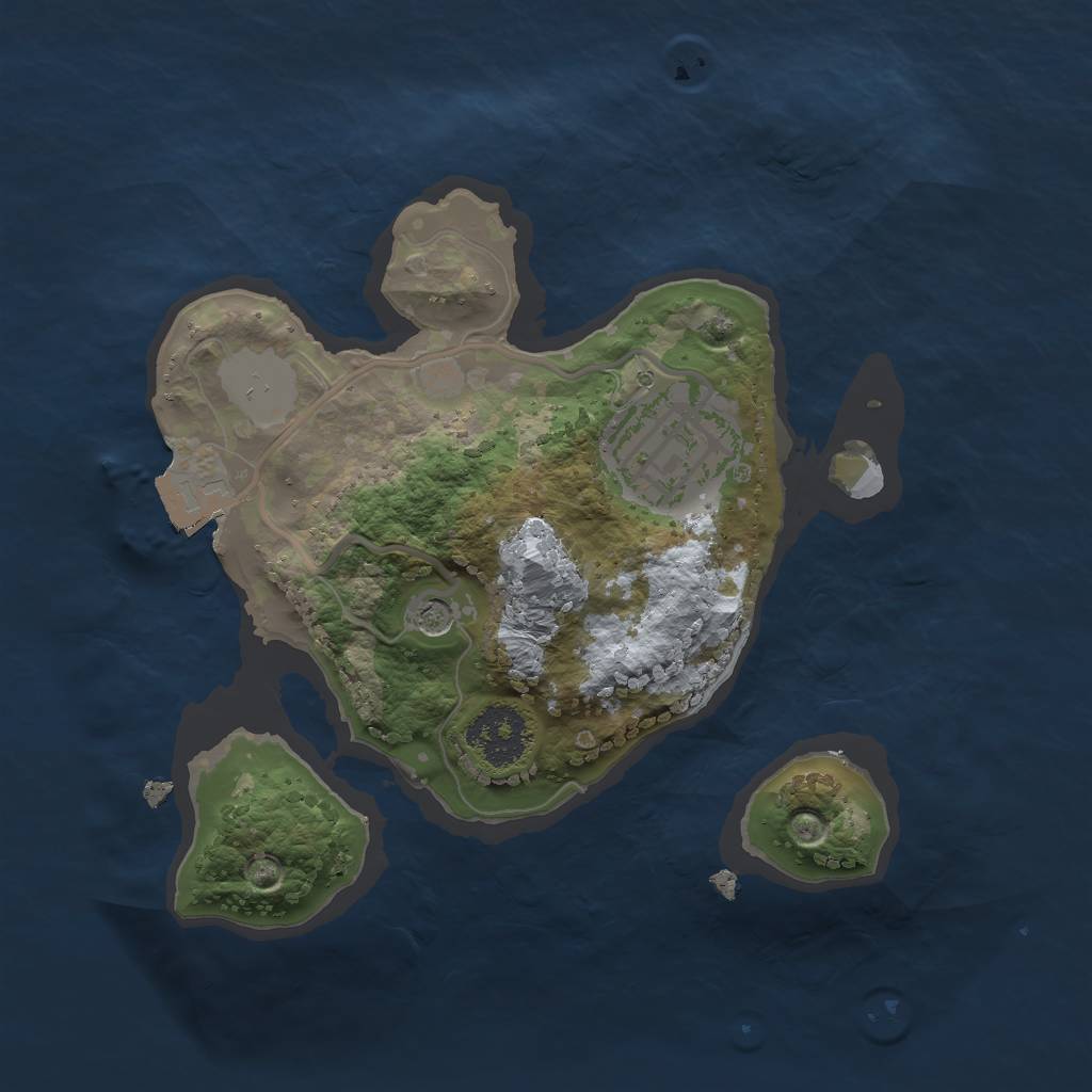 Rust Map: Procedural Map, Size: 1900, Seed: 4, 5 Monuments